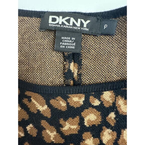 DKNY Knit Leopard Print Fit & Flare Dress Size Small - Picture 6 of 10